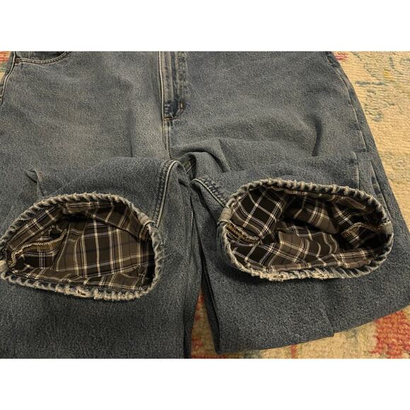 Carhartt Flannel Lined Jeans Workwear Men’s 42X32 Relaxed Fit Light Washed Denim - Picture 7 of 7